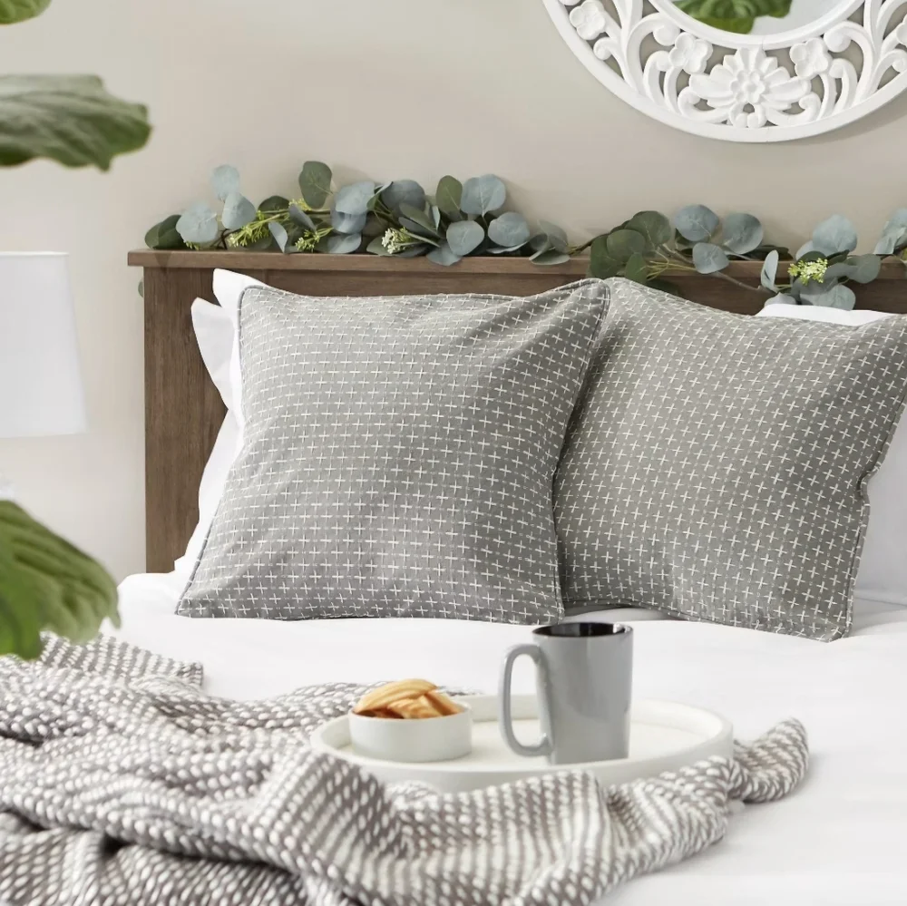 Gray DII Recycled Cotton Pillow Covers 18